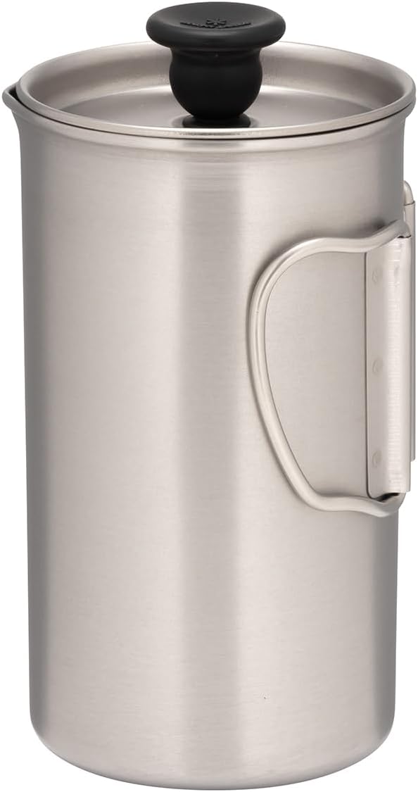 Snow Peak Titanium French Press, Silber, leichte Kaffeepresse für Zuhause, Rucksackreisen, Camping u
