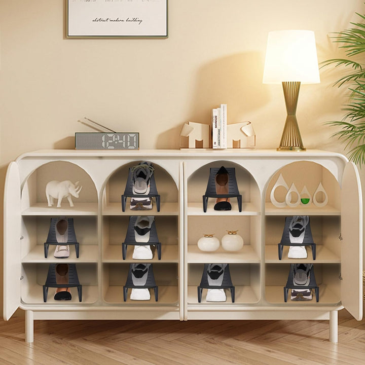 30 Stück rutschfest Schuhschlitz Organizer, Doppelschicht Schuhhalter, Schuhorganizer Schuhstapler a