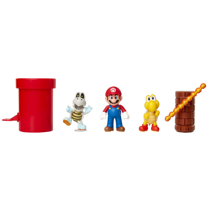 Jakks Pacific Dungeon Diorama Set, 6 cm Super Mario - Set de Figuras Mundo Dungeon Bunt, Verlies – S