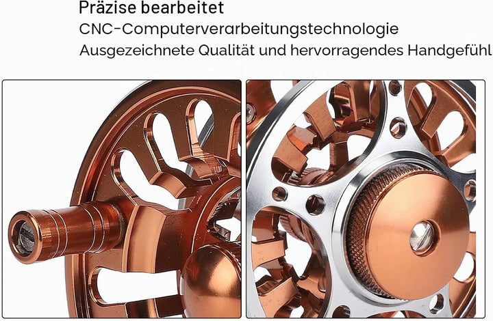 Alomejor Doppelte Farbe 5/6 Fliegenrollen CNC-gefräste Aluminiumlegierung 3 Lager Fliegenfischerrad