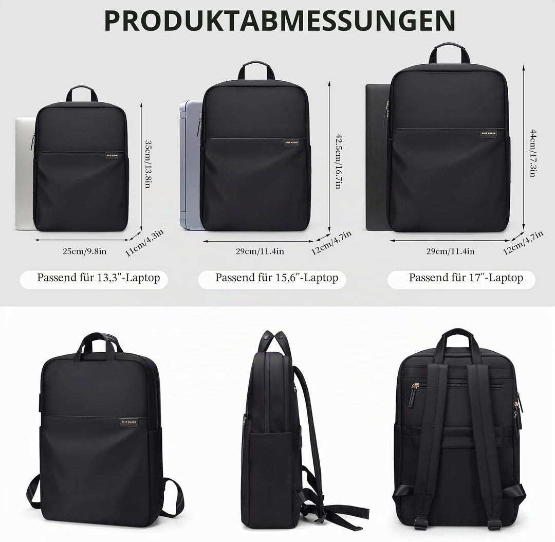GOLF SUPAGS Rucksack Damen Handgepäck mit Laptopfach & Anti Diebstahl Tasche, 15.6 Zoll Laptop Rucks