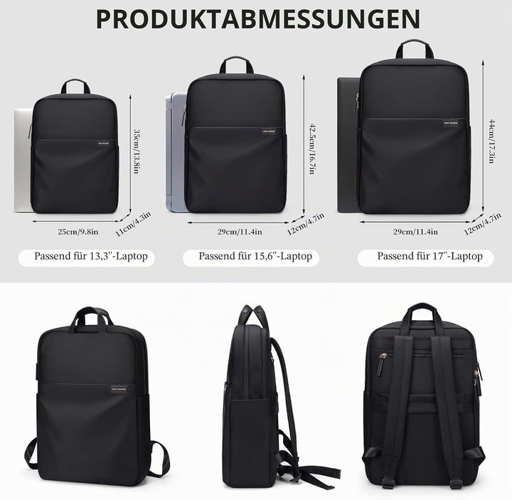 GOLF SUPAGS Rucksack Damen Handgepäck mit Laptopfach & Anti Diebstahl Tasche, 15.6 Zoll Laptop Rucks