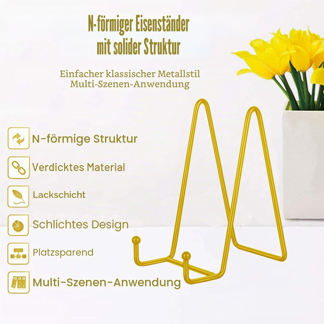 Huakaile 3 Stück Tellerständer für Display 3/4,5/6 Zoll, Metall-Bilderrahmen-Halter, kleine Staffele