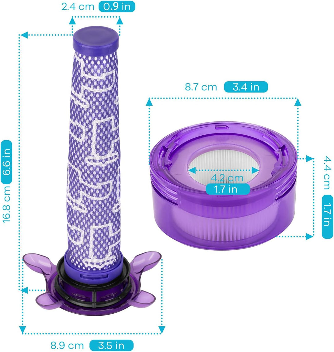 Upgrade V8 Staubsauger Filter Ersatz Kit für Dyson V7 V8 Akku-Staubsauger Tier Extra SV25 SV37, 2Stü