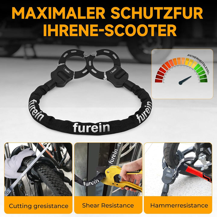 E Scooter Schloss,Handschellenschloss Diebstahlsicher,E Roller Schloss Hohe Sicherheit,Fahrradschlos