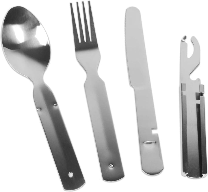 Bundeswehr Essgeschirrset Bund Essbesteck + BW Aluminium Kochgeschirr + Edelstahltasse Oliv 3 Einhei