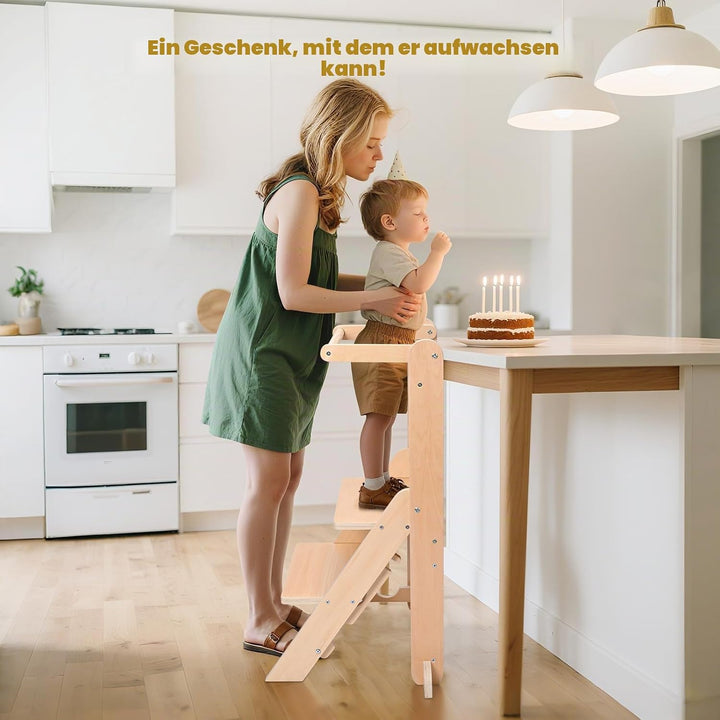 Helangel Lernturm ab 1 Jahr,Lernturm klappbar Montessori Learning Tower,Lernturm Für Kinder, für Küc