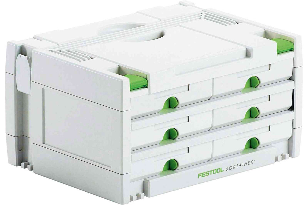FESTOOL Schubladen Sortainer SYS 3 SORT/6 Schubladen 395 x 295 x 210 mm, 1 Stück,491984, 6 Schublade