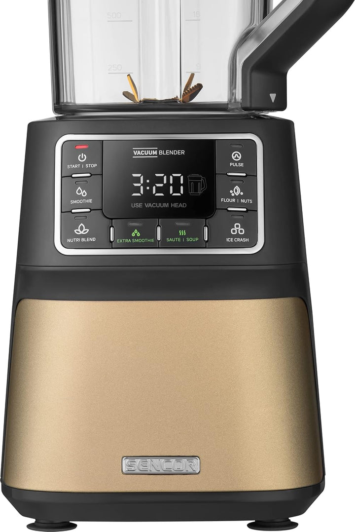 SENCOR SBU 7877CH Automatischer Vakuum-Super-Mixer, 1500 Watt, Smoothie, 7 Programme, Champagne