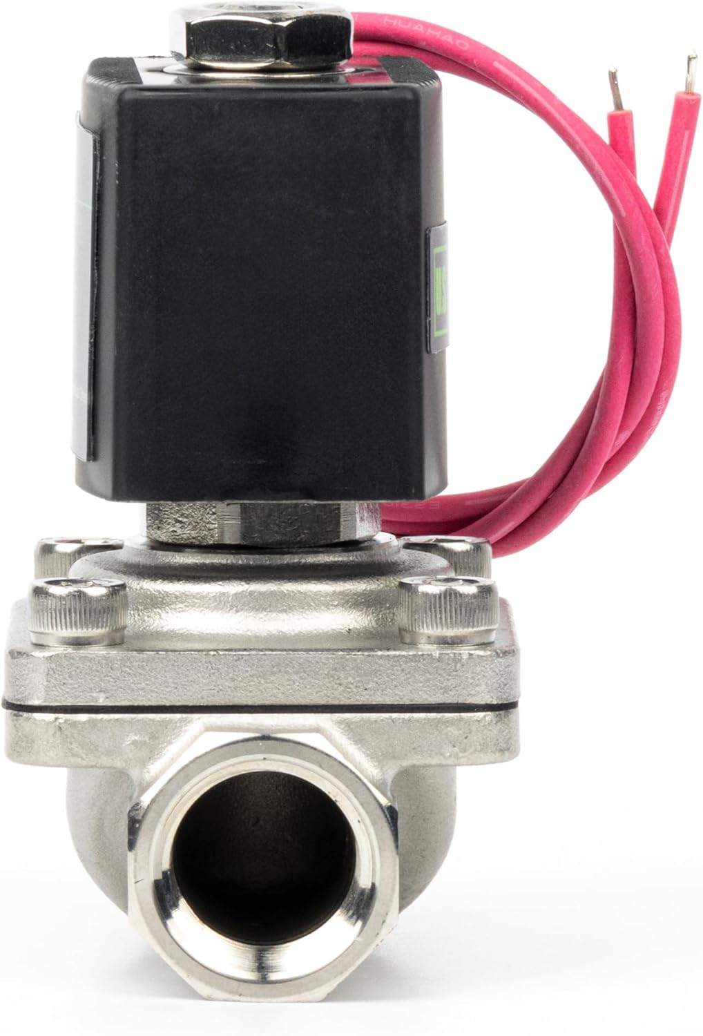 U.S. Solid 1/2" Magnetventil - Edelstahl DC 12V mit Viton-Dichtung, stromlos geschlossen, Bleidraht-
