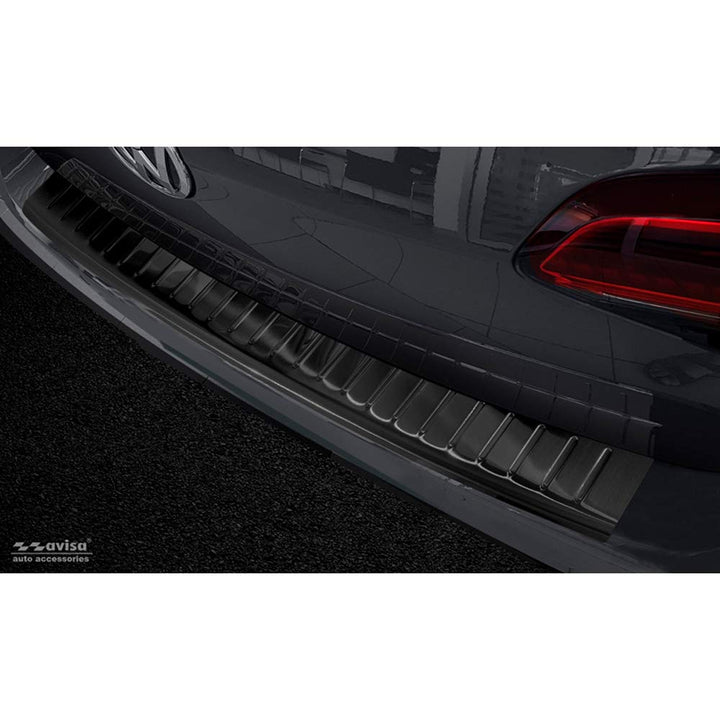 Avisa Schwarz Edelstahl Heckstossstangenschutz kompatibel mit Volkswagen Golf VII Variant 2012-2017