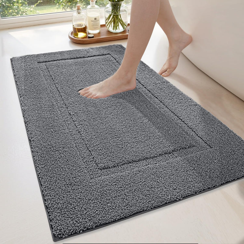 DEXI Badezimmerteppich 60 x 90 cm, Badteppich rutschfest Waschbar, weicher Badematte, Mikrofaser Abs