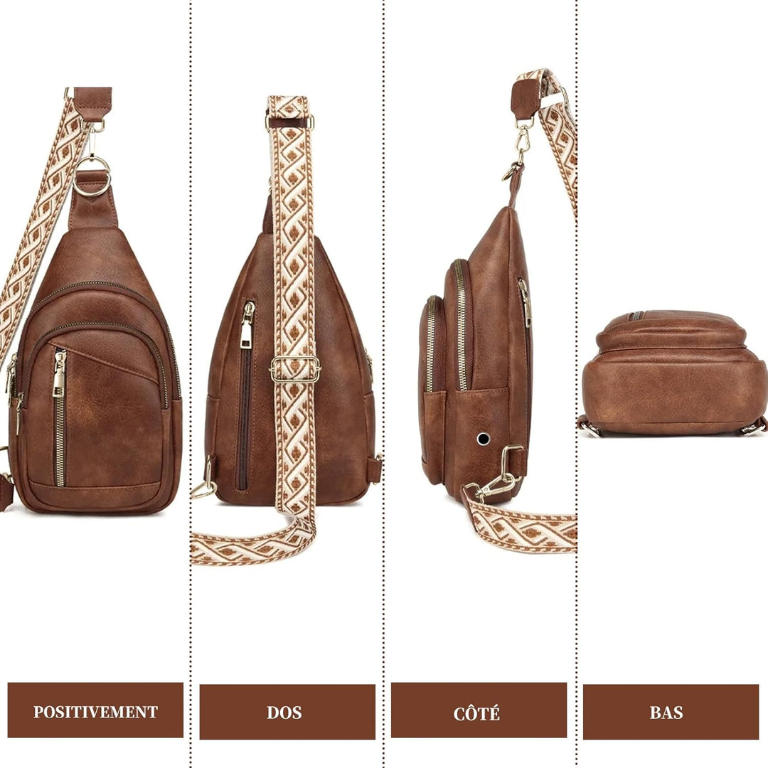 Kaiyaner Brusttasche Damen Umhängetasche Herren Crossbody Bag Handytasche zum umhängen 2 in 1 Schult