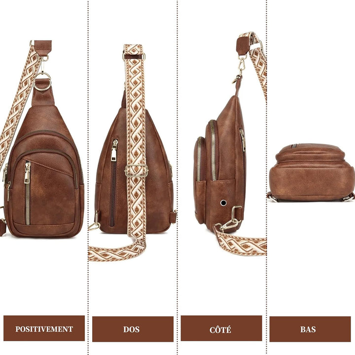 Kaiyaner Brusttasche Damen Umhängetasche Herren Crossbody Bag Handytasche zum umhängen 2 in 1 Schult