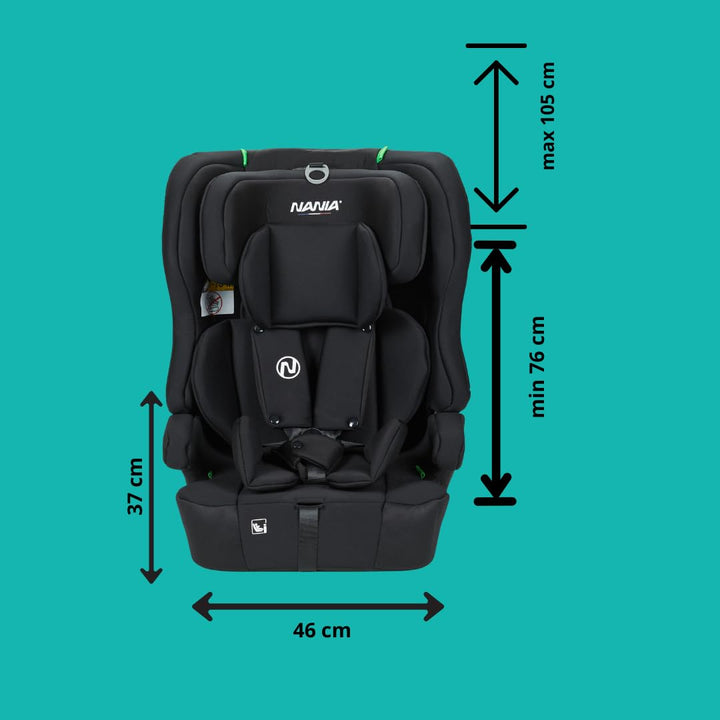 Nania Kinderautositz Isofix Lima I-size 76-150 cm – Gruppe 1/2/3 von 9 bis 36 kg, 15 Monate bis 12 J