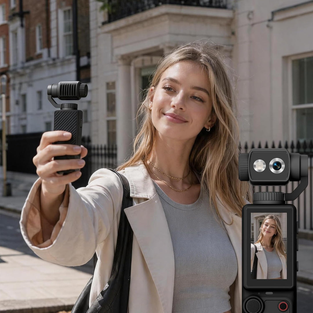 FIREBULL 4K Action Cam, Actionkamera Vlog Kamera, Kompakte Handkamera mit 180° Flip Objektiv, AF Aut