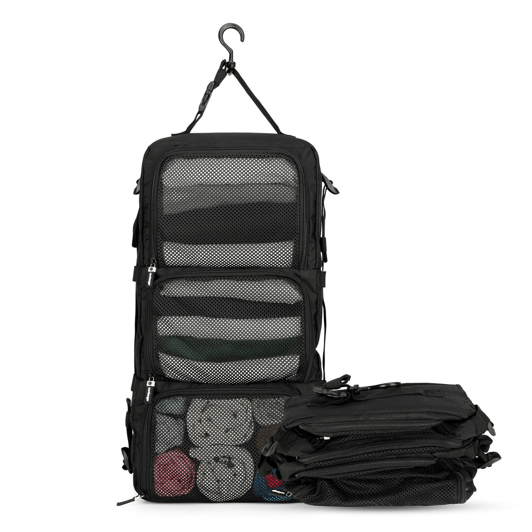 Hängende Packwürfel aus recycelten Plastikflaschen | Travel Organizer für Rucksack | Hanging Packing