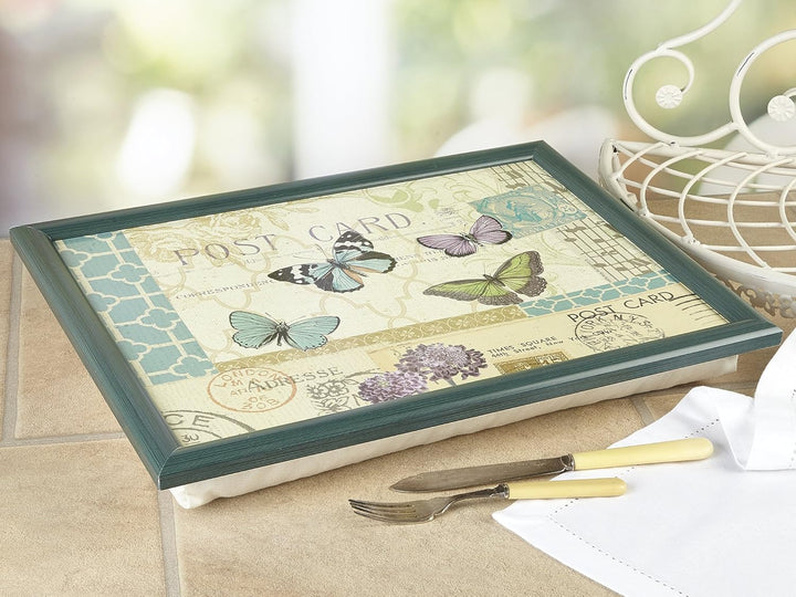 Postcard Butterfly Bean Bag Cushion Lap Tray Laptop Tray By Creative Tops Postkarte, Postkarte