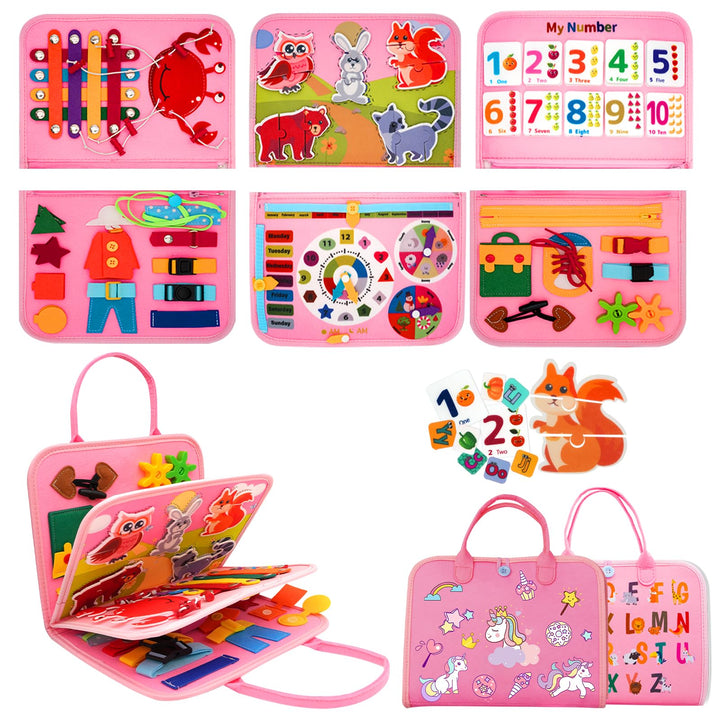 RunHero Busy Board Montessori Spielzeug Baby ab 1 Jahr Quiet Book Activity Board Motorikspielzeug Fi