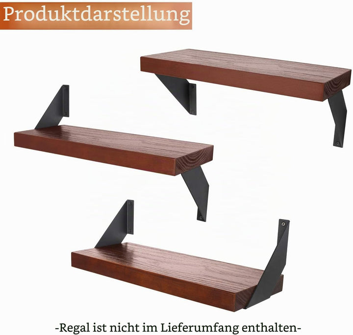 ChasBete Regalhalterung Schwarz Regalwinkel, Metall Regalträger &amp; -stützen für Wandregale, 4er set,