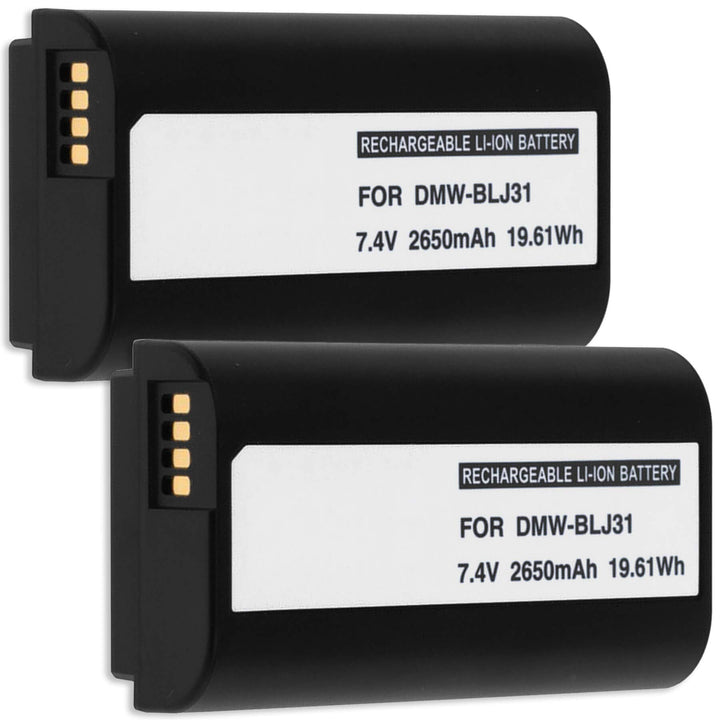 2X Akku kompatibel mit DMW-BLJ31 kompatibel mit Panasonic Lumix DC-S1, S1R, S1H [Li-Ion - 2650mAh -