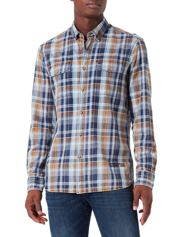 Camel Active Herren 409119/8s19 Hemd L Denim Blue, L Denim Blue