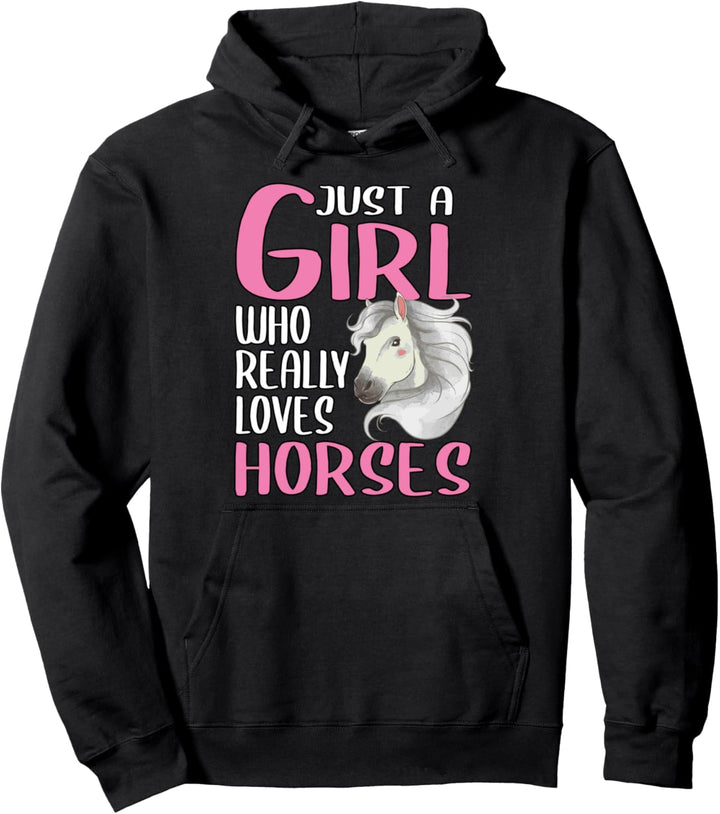 Damen Just A Girl Pferd Geschenk Pferd Pullover Hoodie