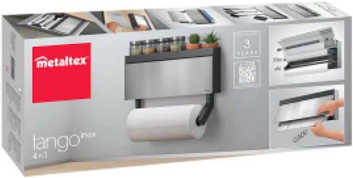 Metaltex Tango INOX Küchenrollenspender für 3 Rollen mit Edelstahl-Front, Silber
