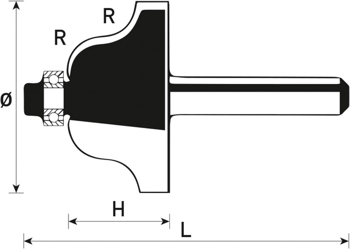 Profi HM Römischer Profilfräser Ø 35mm Typ A professioneller Oberfräser aus Hartmetall
