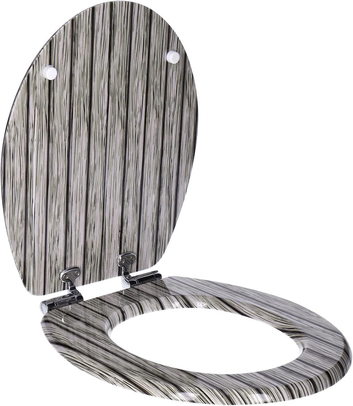 TP WC-Sitz mit Absenk-Automatik und Motiv, Soft-Close-Funktion, Toiletten-Deckel mit Holz-Kern, oval
