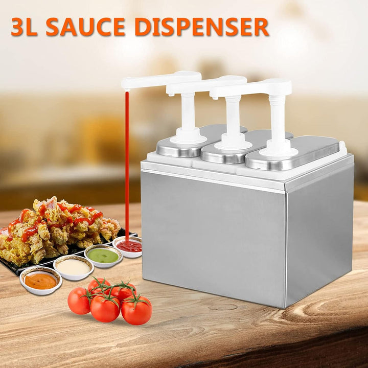 2/3L Saucenflasche Spender, Rostfreier Stahl Pumpen für Gewürzspender, Aufbewahrungsbehälter für Ket