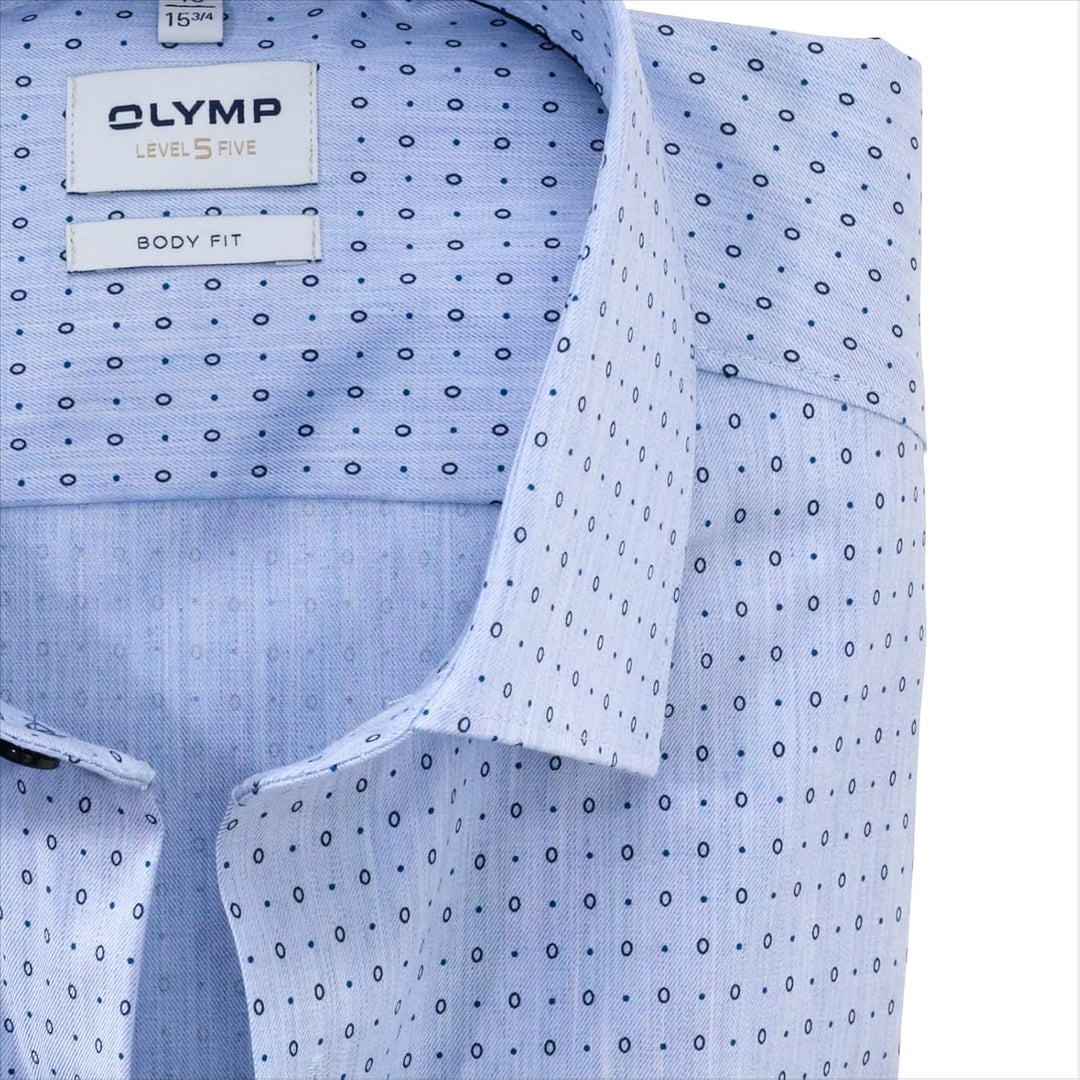 OLYMP Herren Businesshemd Level Five,Rotationsdruck,Body fit,New York Kent-2 39 Hellblau, 39 Hellbla