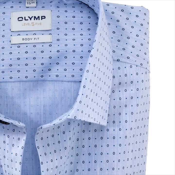 OLYMP Herren Businesshemd Level Five,Rotationsdruck,Body fit,New York Kent-2 39 Hellblau, 39 Hellbla