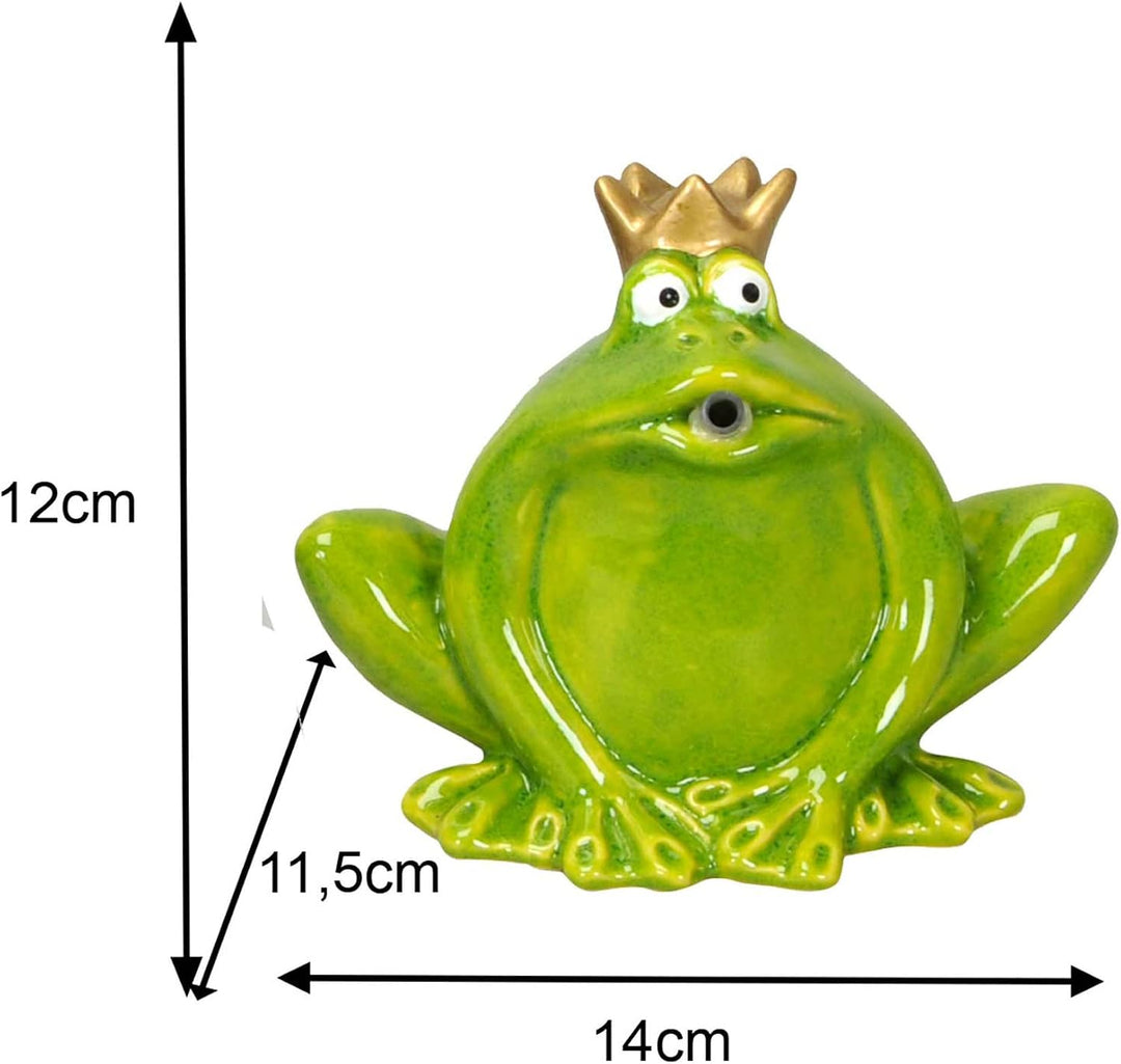 Wasserspeier Solar mit Akku Frosch 12cm Laufzeit ohne Sonne 4 - 5 Stunden