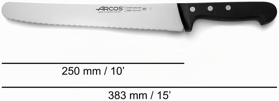 Arcos Konditormesser aus Edelstahl mit 250 mm Klinge - Ergonomischer Griff aus Polyoxymethylen (POM)