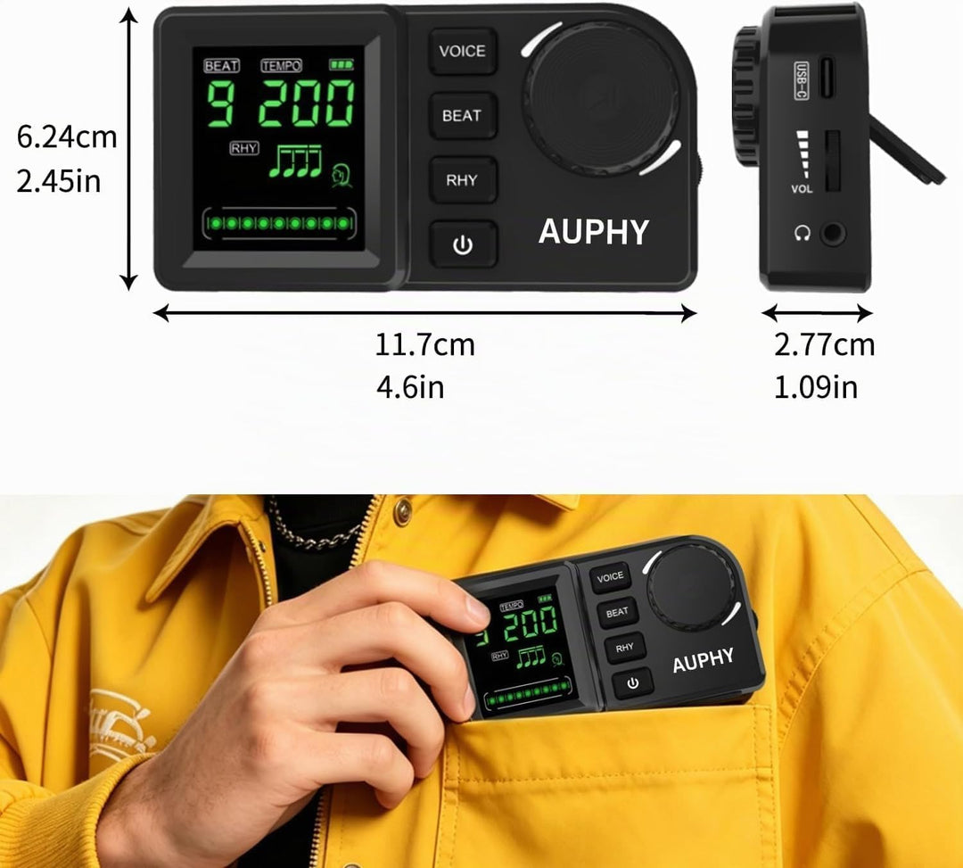 Professionelles Wiederaufladbares Digitales Metronom für Schlagzeug/Gitarre/Bass/Ukulele/Saxophon/Kl