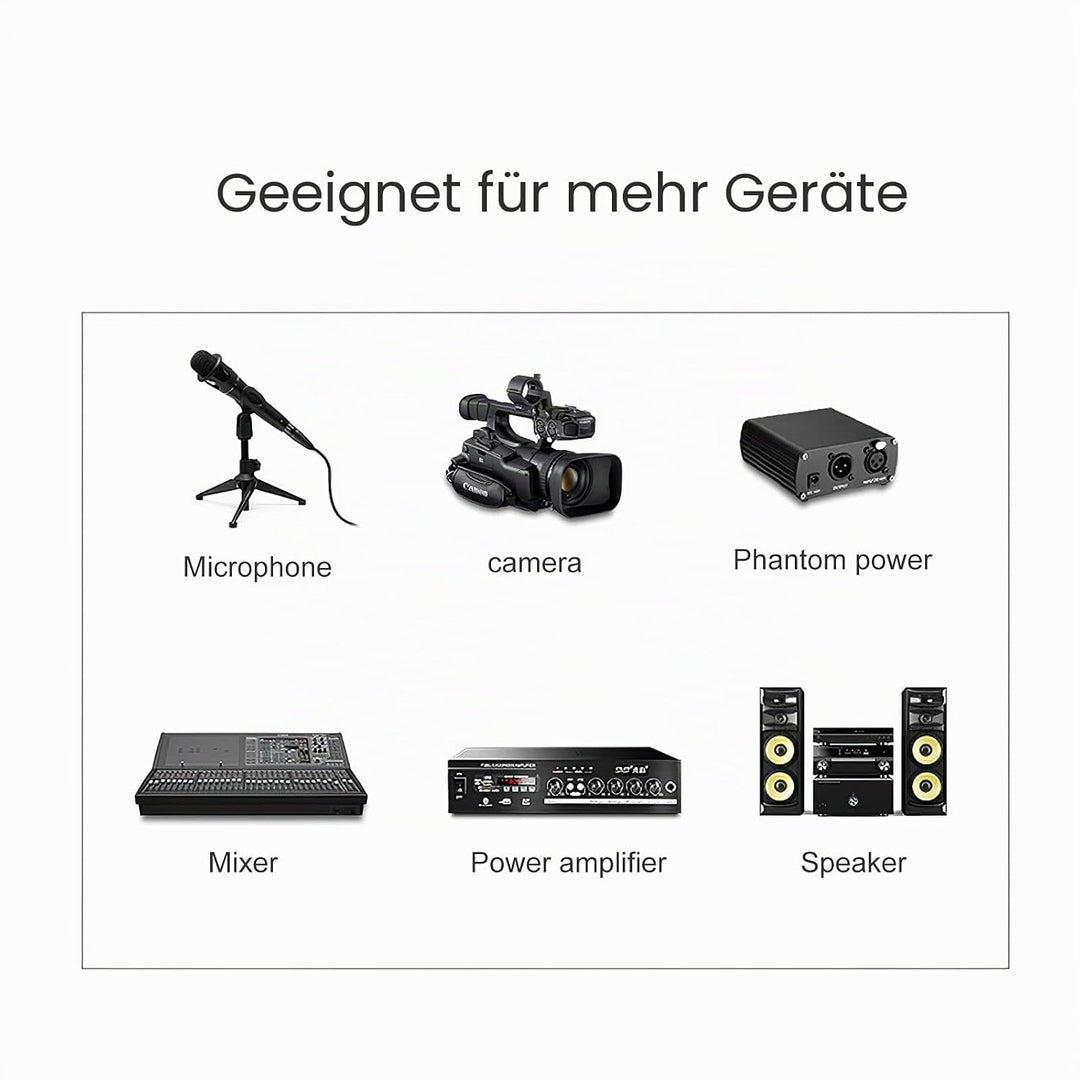 4Pack DMX Kabel 1m 3 Pin DMX Cable XLR Kabel, Mikrofonkabel XLR Stecker auf Busche, DMX Signalkabel