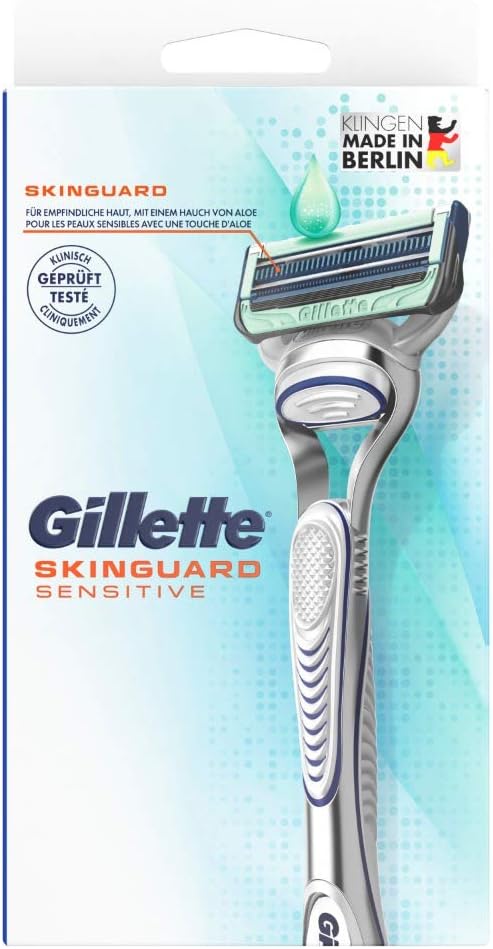 Gillette SkinGuard Sensitive Nassrasierer Herren, Rasierer + 1 Rasierklinge mit Hautschutz, Geschenk