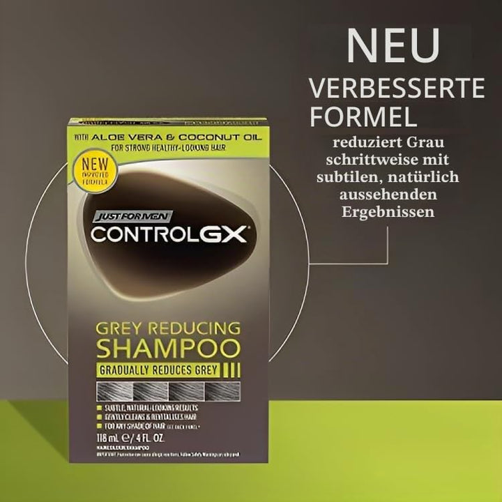 Just For Men - Control GX Grey Reducing Shampoo für graues Haar, mit Kokosöl &amp; Aloe Vera, neue verbe