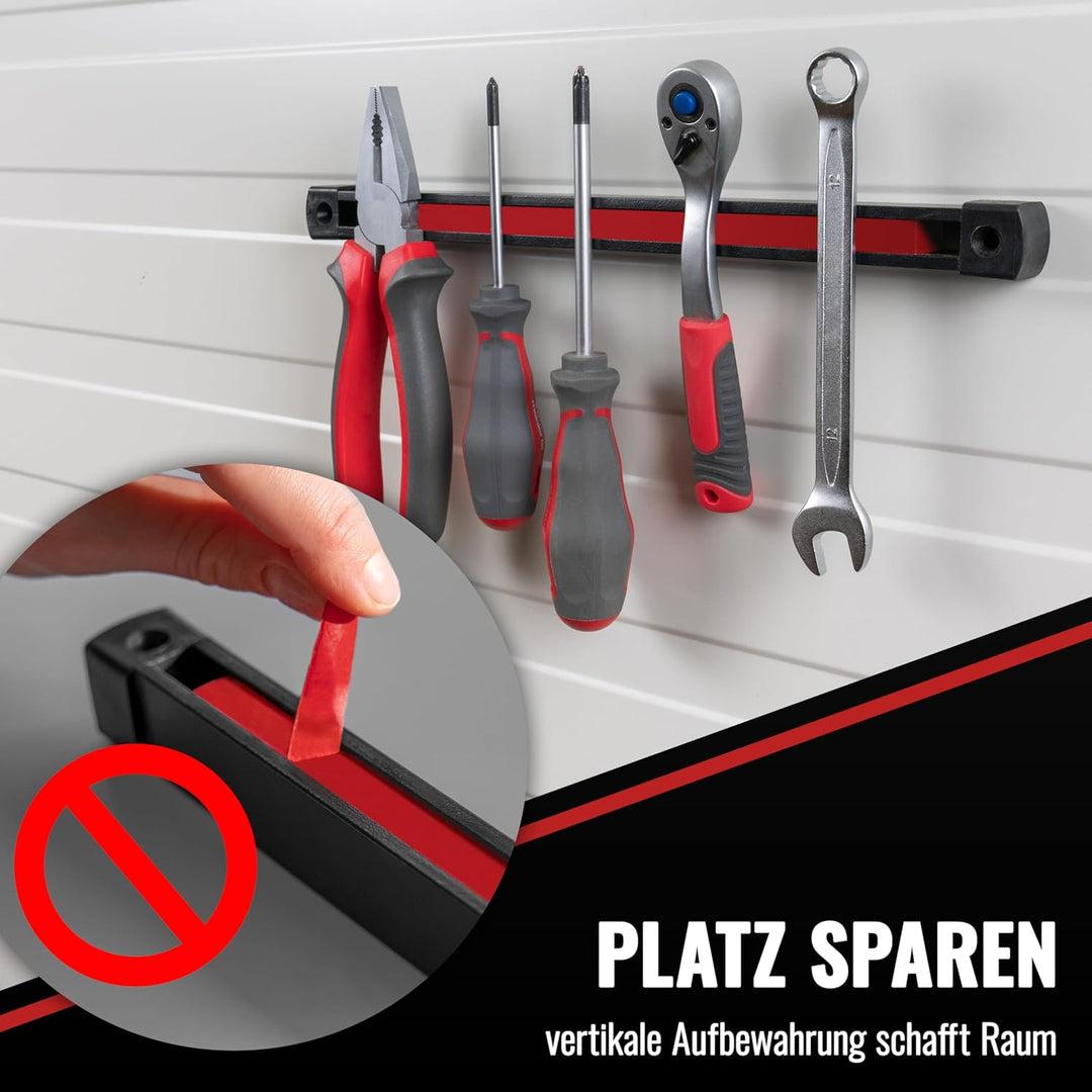 POPPSTAR Werkzeug-Magnetleiste (45cm) Magnet-Werkzeughalterung für Werkstatt & Garage 450*25*18mm (8