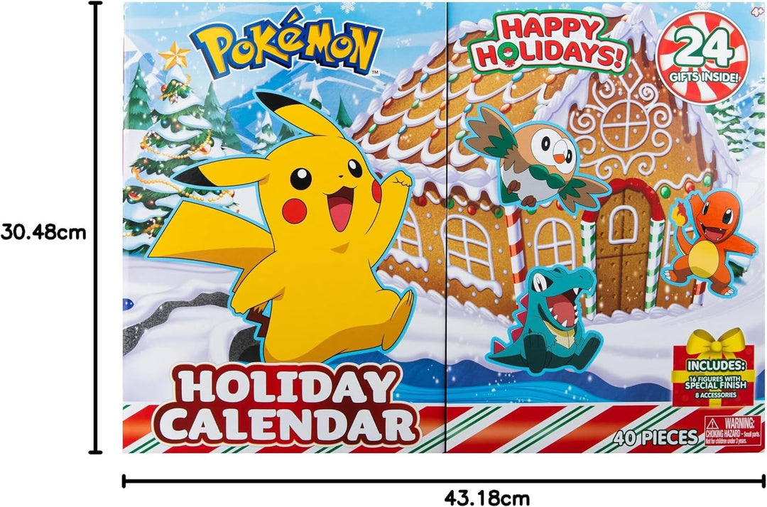 Pokémon PKW3066 - Battle Figure Adventskalender 2023, offizieller Pokémon Kalender mit 24 Überraschu