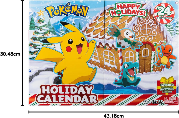 Pokémon PKW3066 - Battle Figure Adventskalender 2023, offizieller Pokémon Kalender mit 24 Überraschu