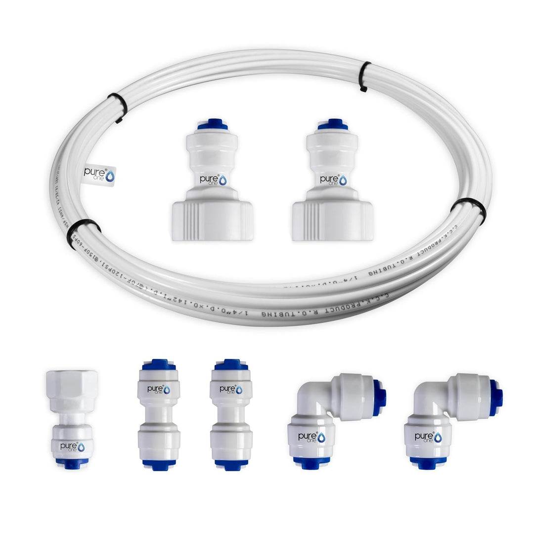 PureOne Profi-Set D1. 1/4 Zoll. 8-Teilig. Universal Anschluss-Set für Wasserzulaufleitungen 3/4" (IG