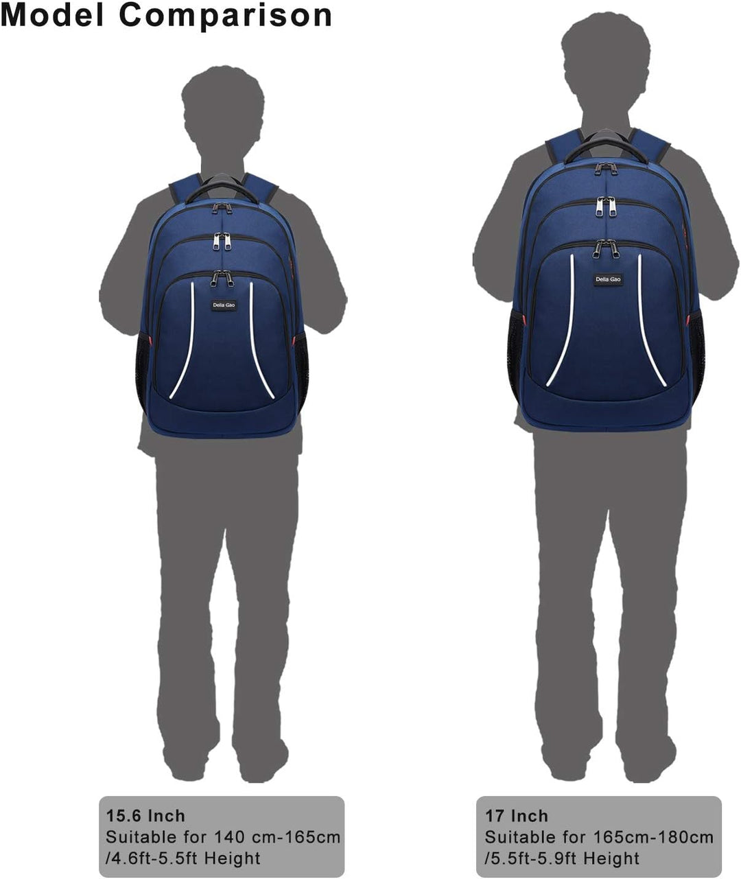 Della Gao Laptop Rucksack Herren, 17 Zoll Arbeit Business Rucksack Wasserdicht Rucksack Schule Tasch