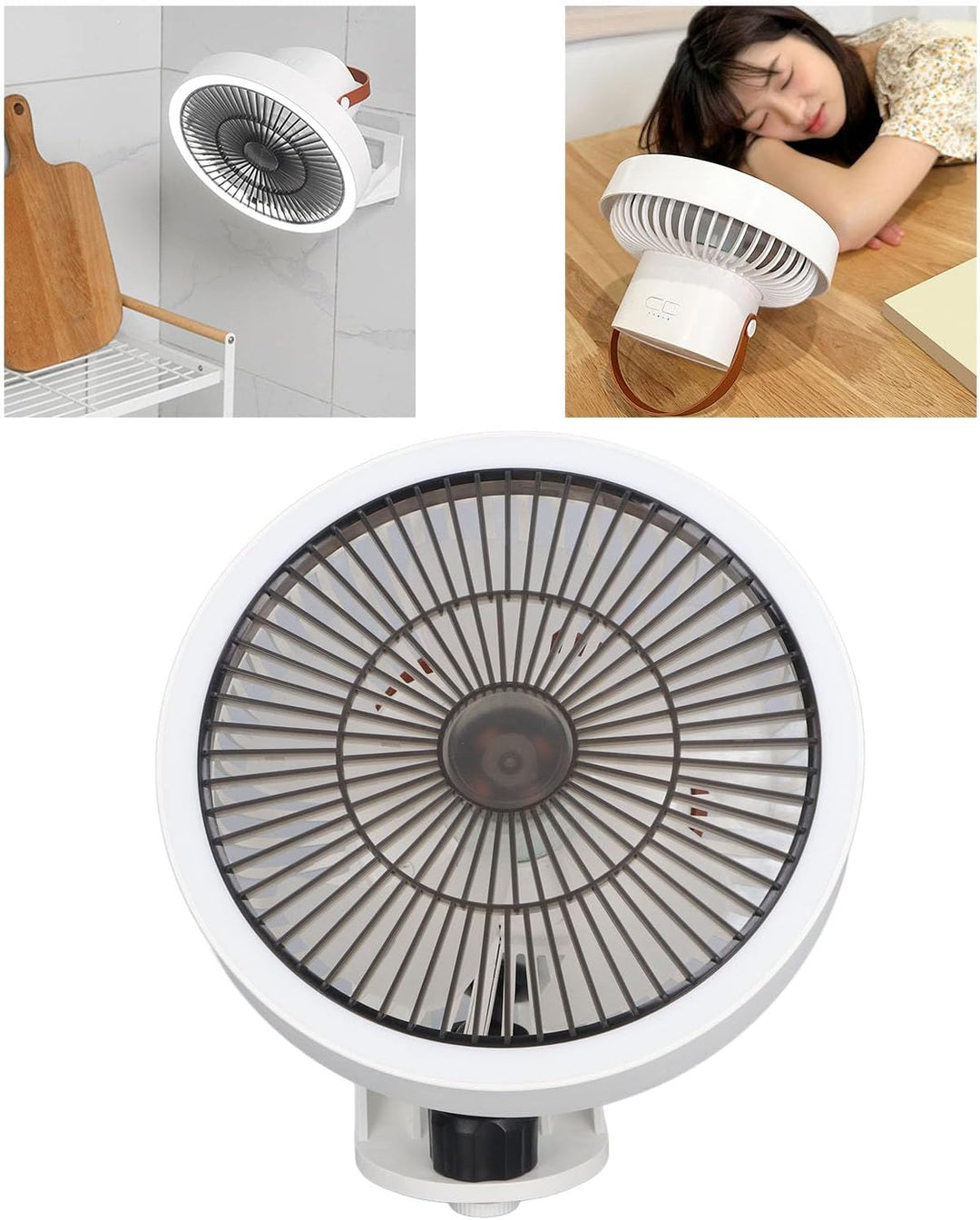 Tnfeeon Tragbarer, an der Wand Montierter, Oszillierender Ventilator, Kleiner Wandventilator mit Fer