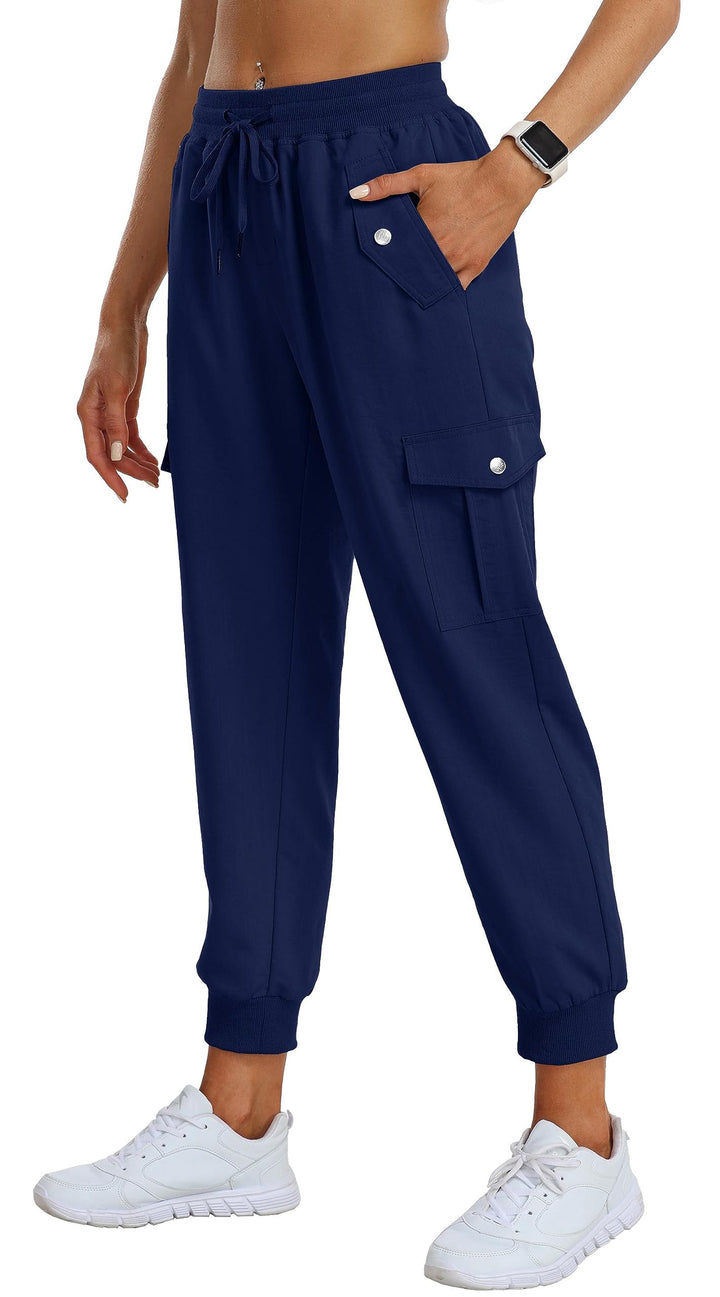 AjezMax Damen Cargohose Jogginghose Leicht Schnell Trockene Wanderhose Athletische Workout Outdoorho