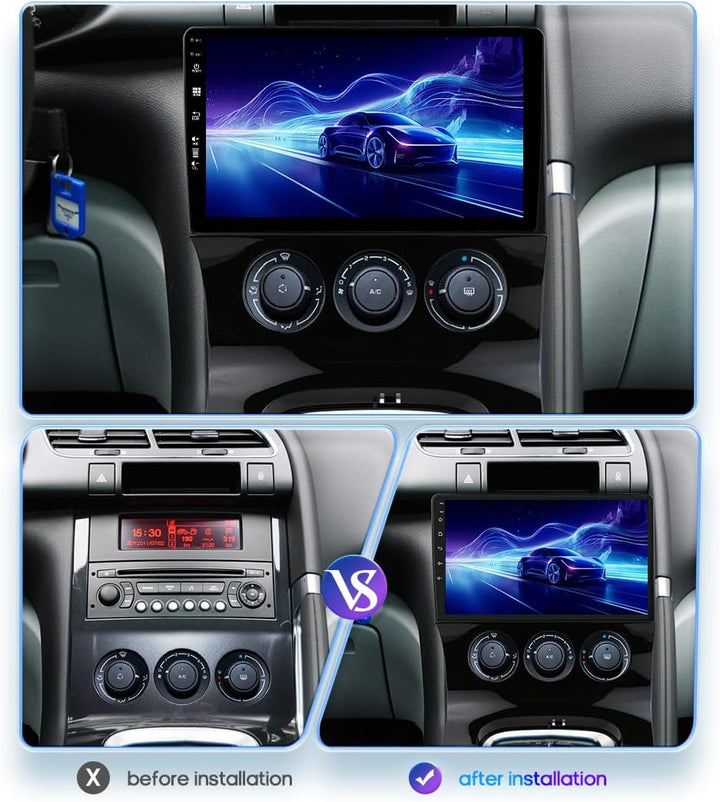 Android 12 IPS Autoradio Passt für Peugeot 3008/5008 (2009-2016) - 4G+64G - Eingebaut DSP/Carplay/An
