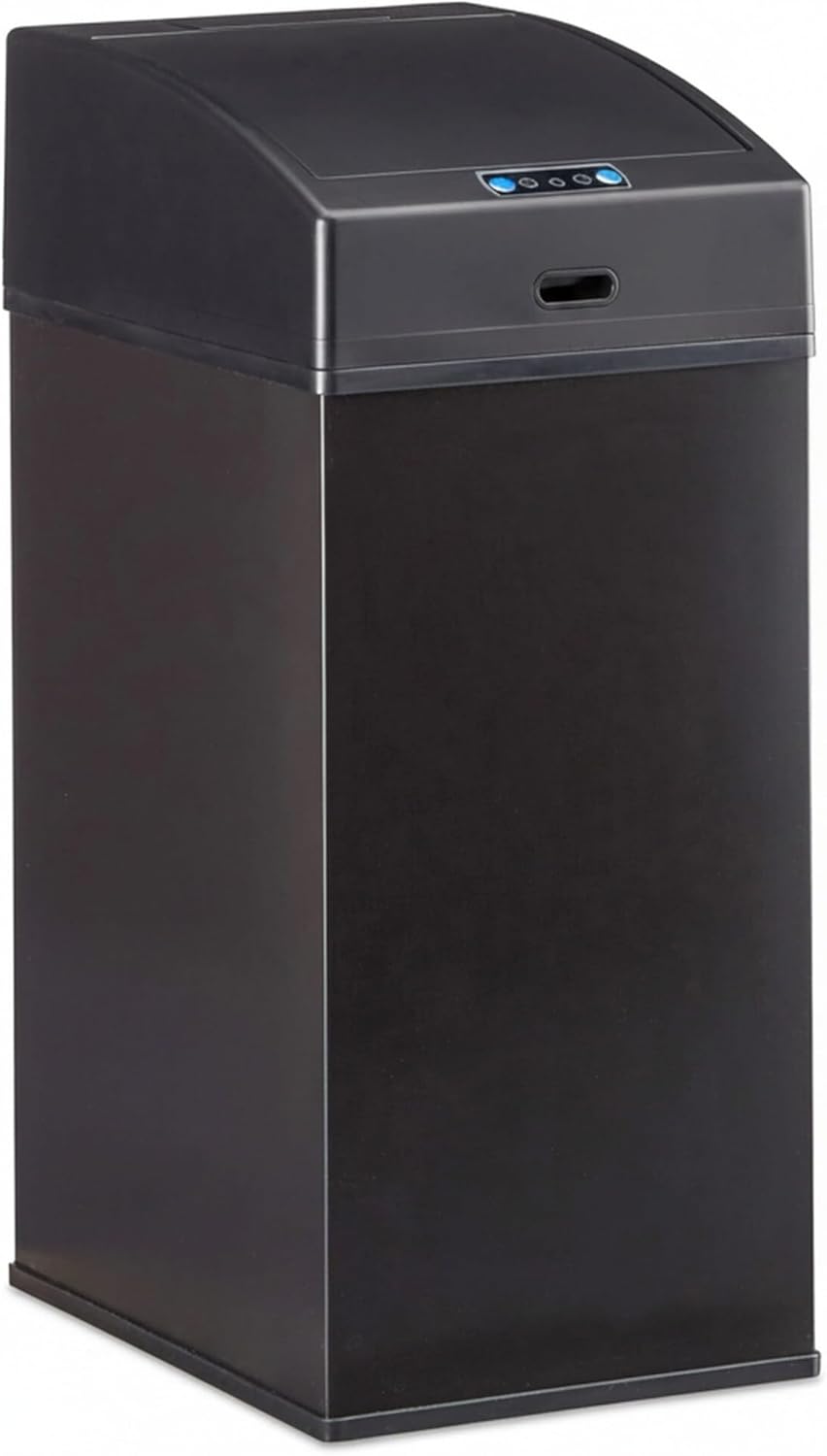 Relaxdays, schwarz Sensor Mülleimer, Automatikdeckel, Inneneimer mit Griff, hygienisch, 7 L, Stahl,
