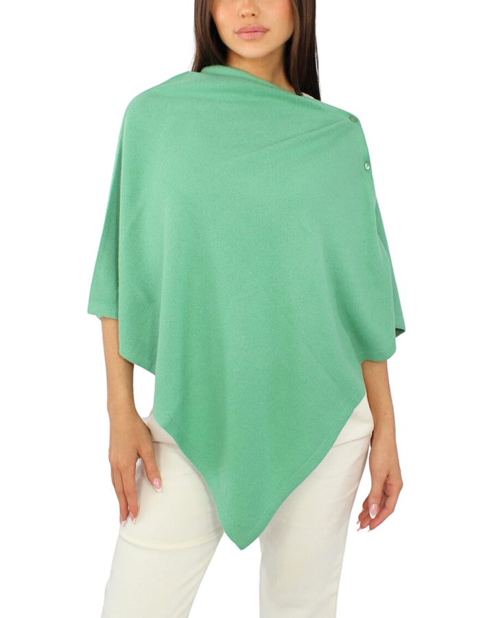 Win's Damen Poncho aus Kaschmirgemisch - Made in Italy Einheitsgrösse Apfelgrün, Einheitsgrösse Apfe