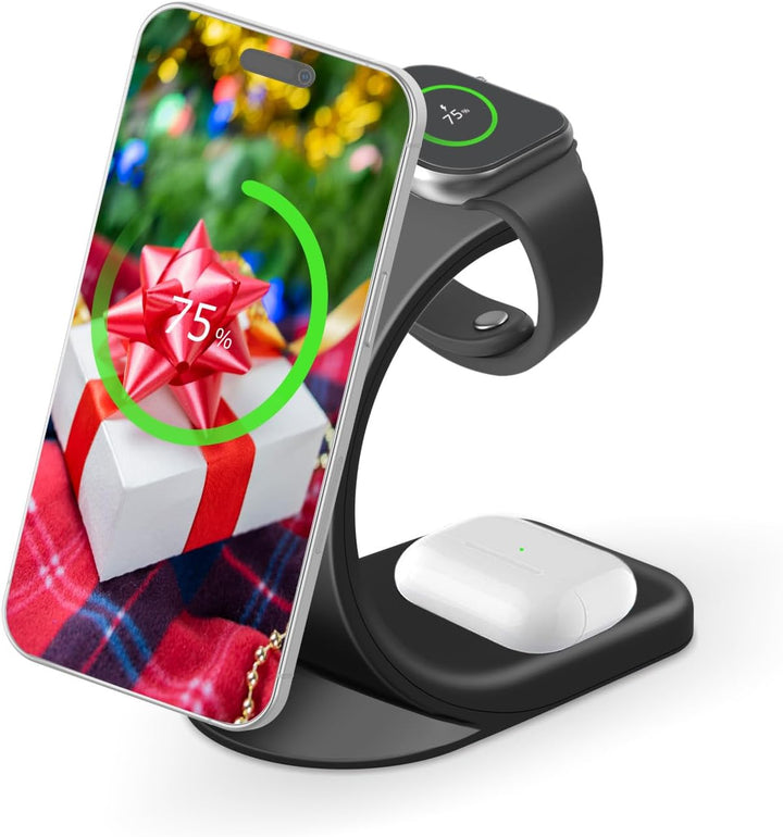 MMOBIEL Kabellose Ladestation Kompatibel mit iPhone, Apple Watch und AirPods - 3-in-1 Induktionslade